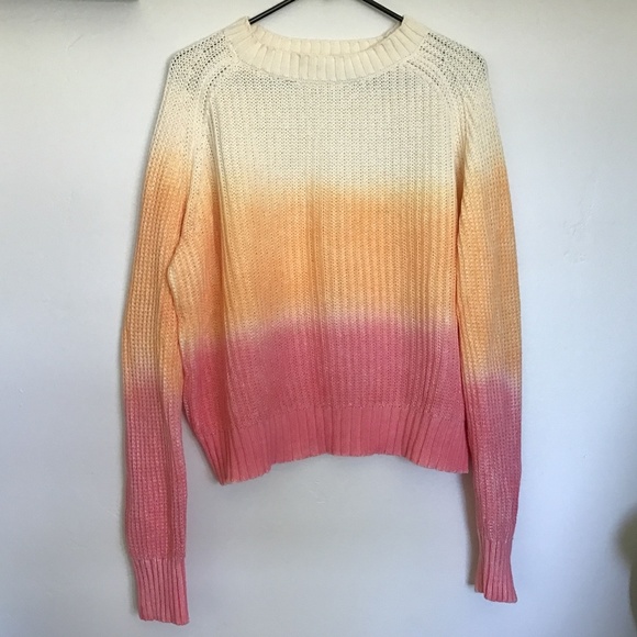 Lush Sweaters - Lush Ombre Tie Dye Cotton Sweater